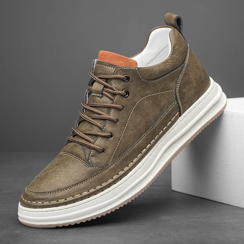 PDEP невидимая внутренняя обувь для увеличения роста кожаная верхняя мужская повседневная высокая черная доска Мужская с лифтом