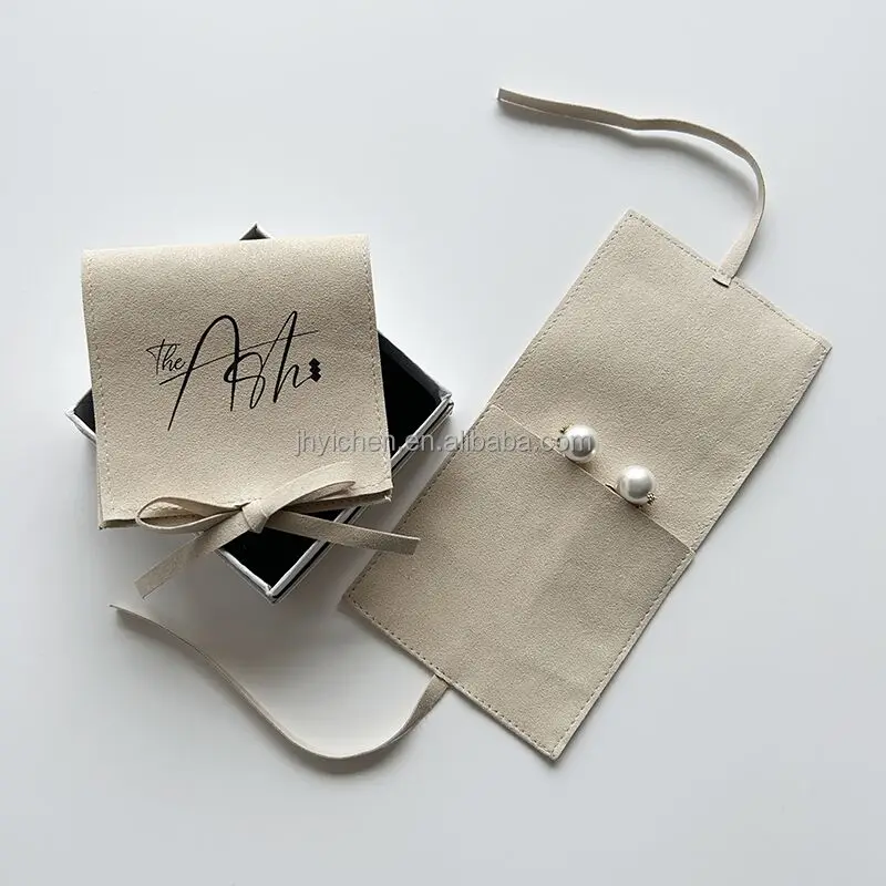 Hot Sale Custom Logo Luxury Microfiber Jewelry Earring Bag Cute Velvet Necklace Pouch for Jewelry