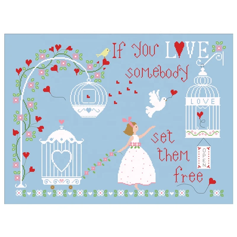 
Набор для вышивки крестом DPC402 «Love is free» 