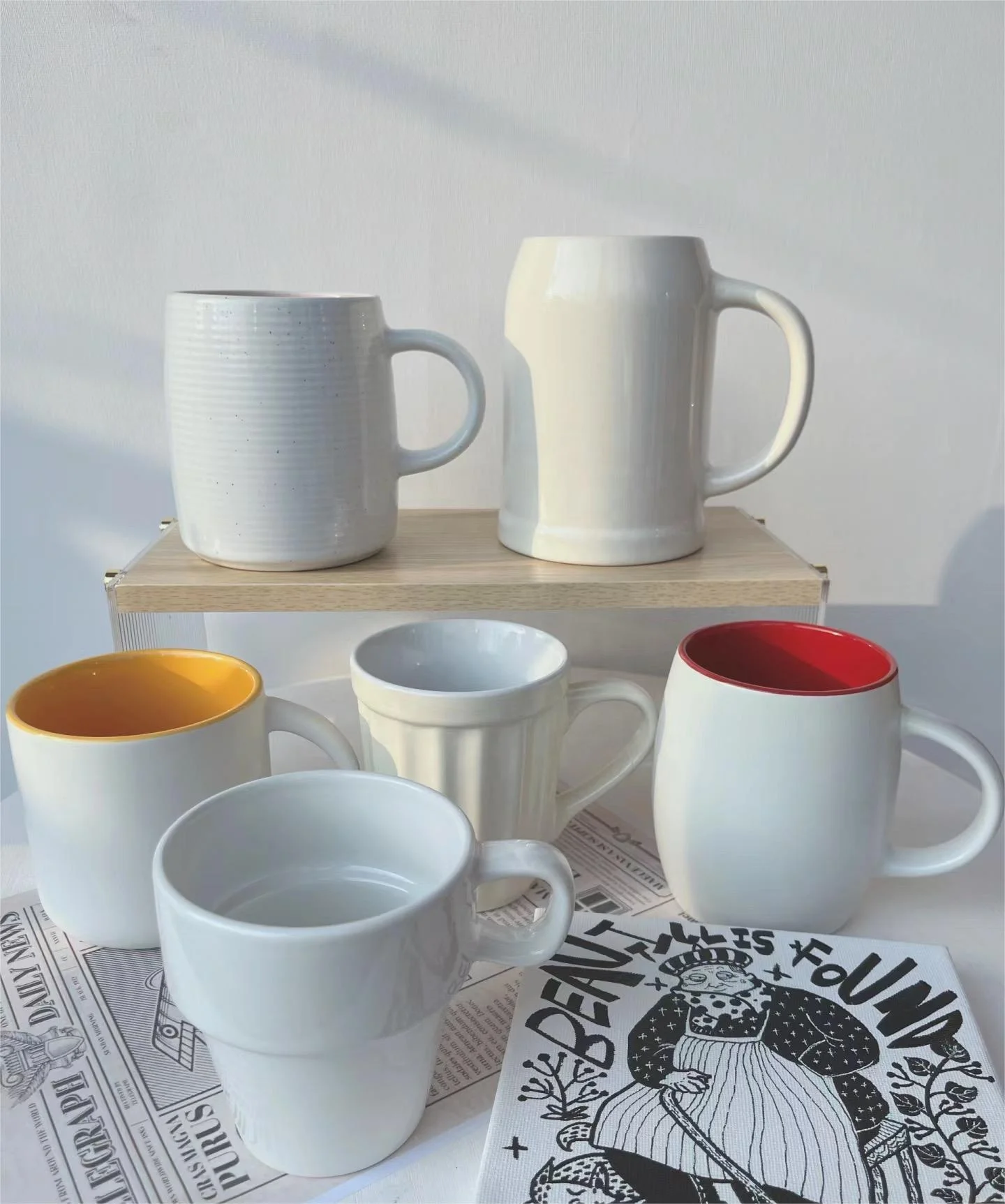Custom Logo Nordic Ceramic Coffee Mug Blank White Porcelain Cup Handgrip Pattern Eco-Friendly 300ml Capacity Personalized Gifts
