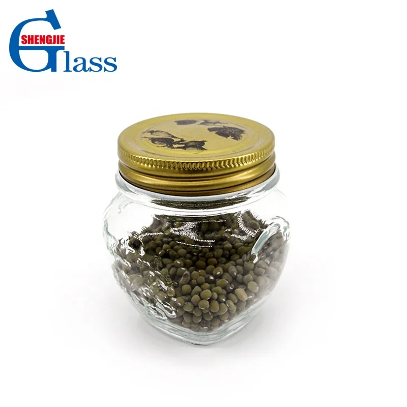 china factory price glass food storage bottles & jars containers Carving Clear GlassHoney Jam Glass Candle Jars with Lids