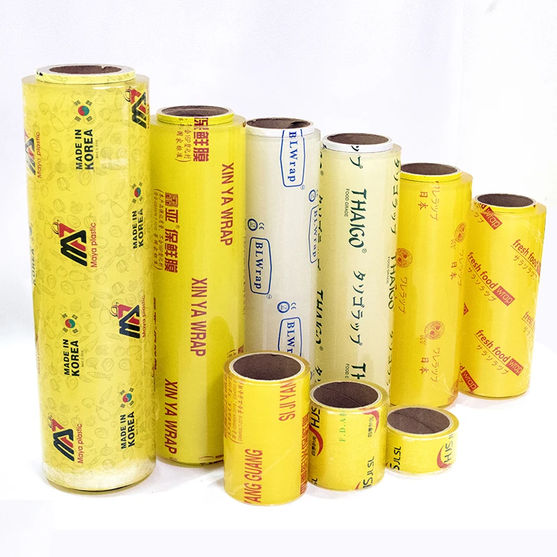 Customized FORTUNE FRESH PVC Cling Film Anti-fog Anti-stain Food Grade Wrap Roll Jumbo Roll For White Button Mushroom Fresh