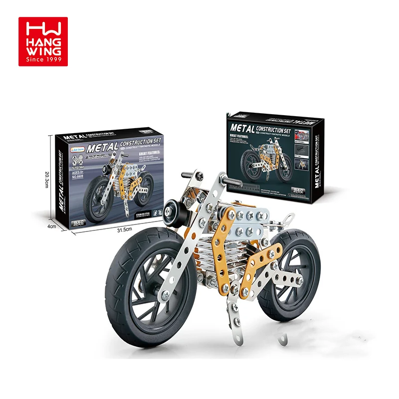 HW TOYS AOLE metal alloy motorcycle assembly transporter building blocks 6 in 1 set of toys educational toys for kids