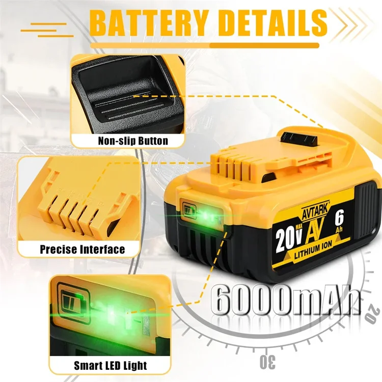 Замена для De-waltss DCB200 DCB205 литиевая батарея 5Ah 20v