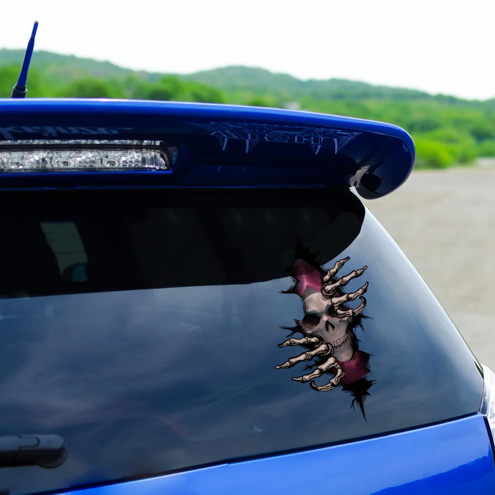Demon Ghost Doll Car stickers Horror Doll Face Decals Auto Door Windshield Stickers For Nissan Ford Tesla BMW Car Accessories