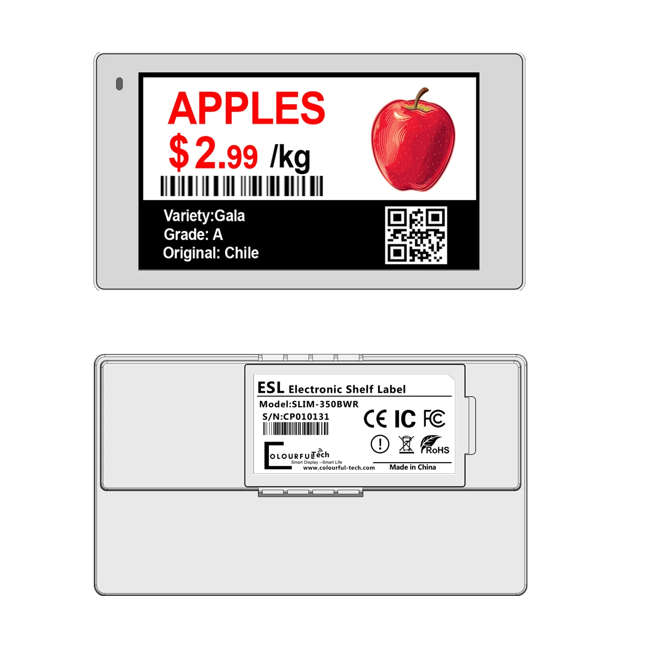 New Arrival 3.5 inch BWR 3 color ESL electronic shelf label for retail store ESL price tag for supermarket