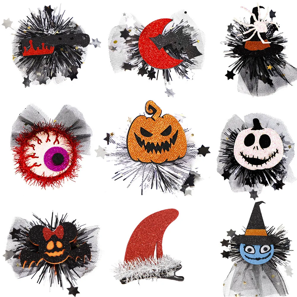 Halloween party hairpin headwear for adults Children Ghost Festival Ghost Pumpkin Ghost net edge hairpin