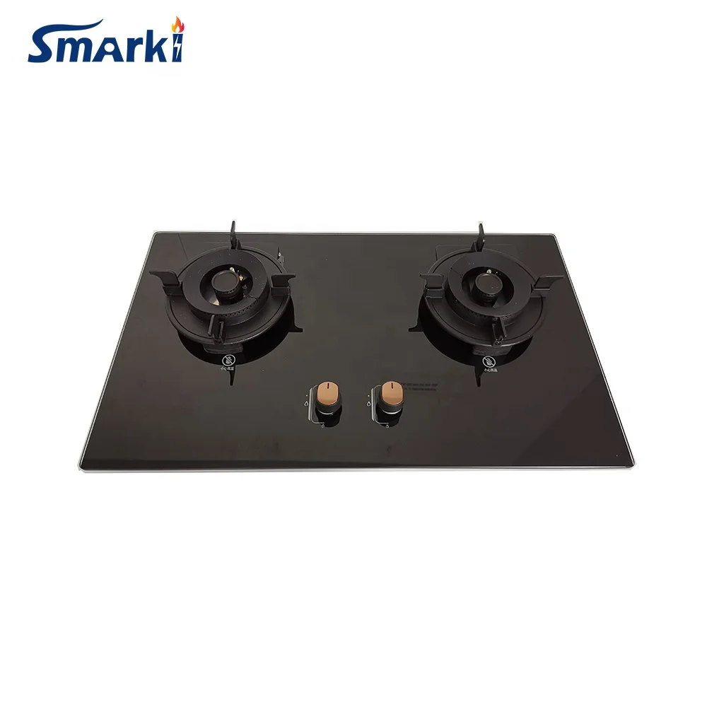 Easy clean Foldable 2 burner Gas Hob 2 burner Temper glass Cooktop SG27533