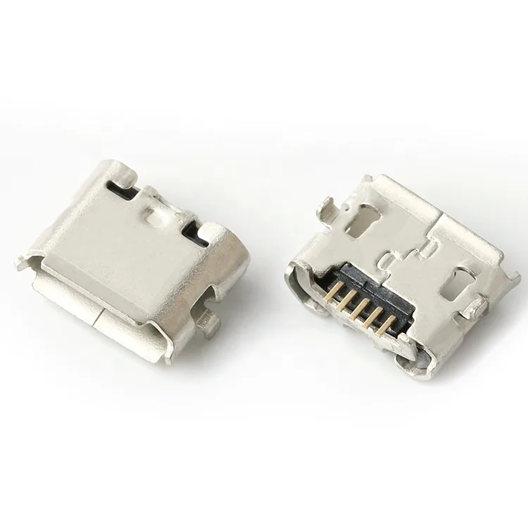 Micro USB port socket female micro smd connector large horn straight copper micro usb female connector