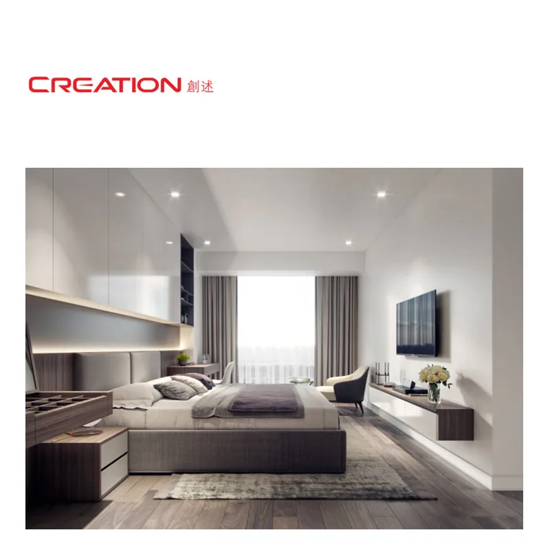 CREATION European Apartment Hotel Modern Design Melamine Veneer Hotel Furniture Dubai Project
