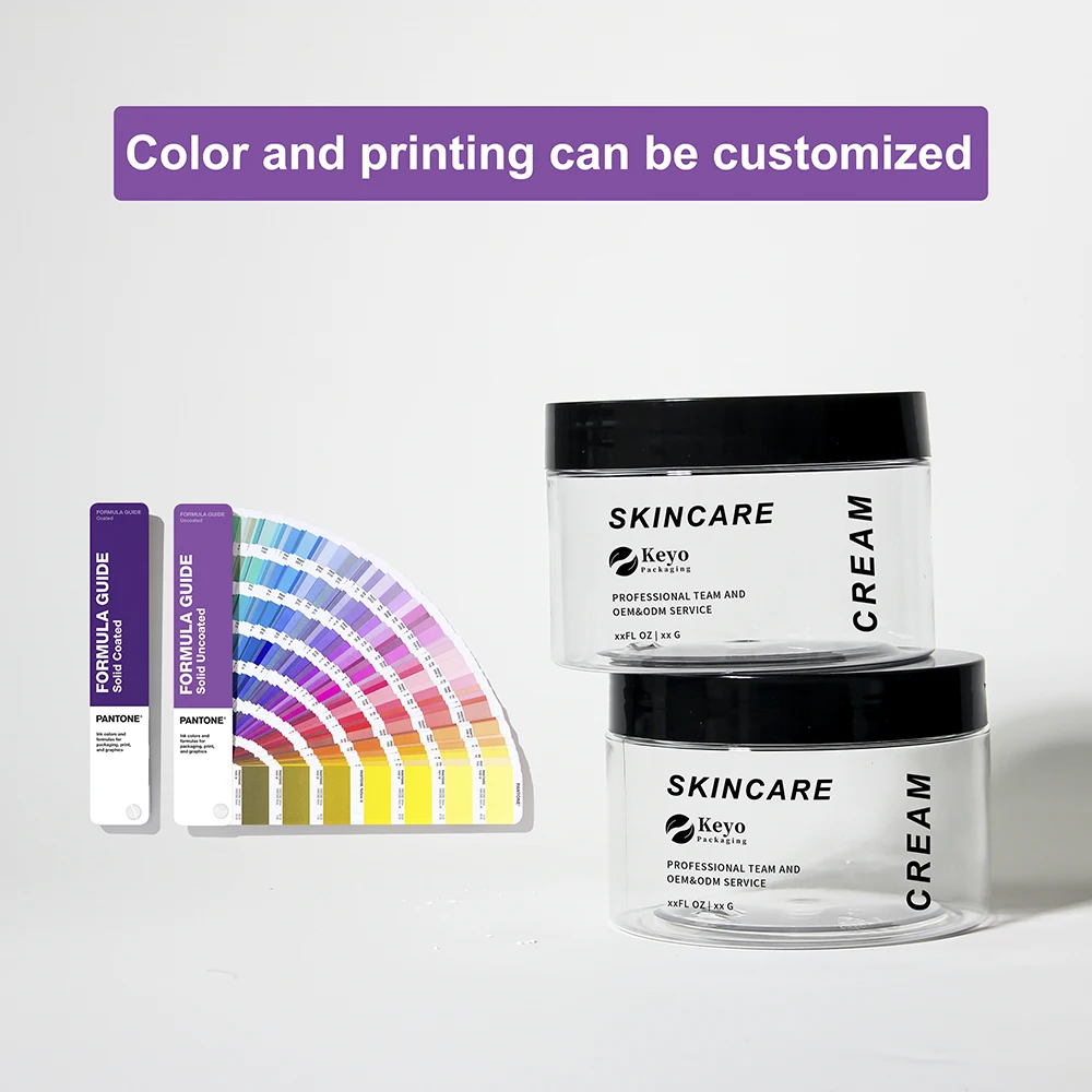 New Design 300ml  Plastic PET Cream Jar Regular Wall Wide Short Model Empty Skincare Bottle Body Butter Jar Packaging Customize