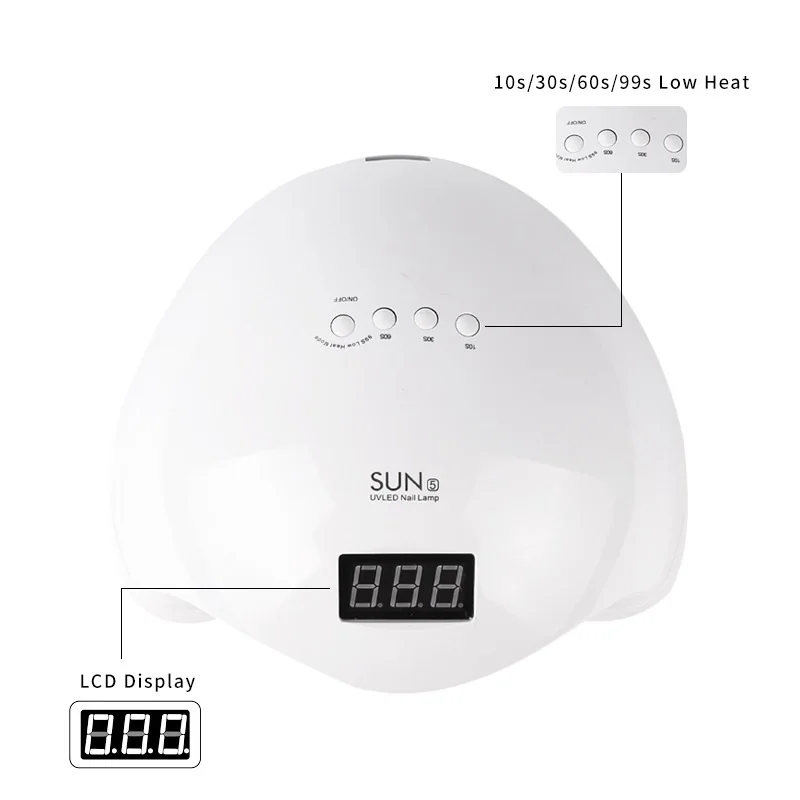 УФ-лампа SUN 5 LED для дизайна ногтей 48 Вт аппарат быстрой сушки гель-лака маникюра салонный с 24 УФ-светодиодами sun5