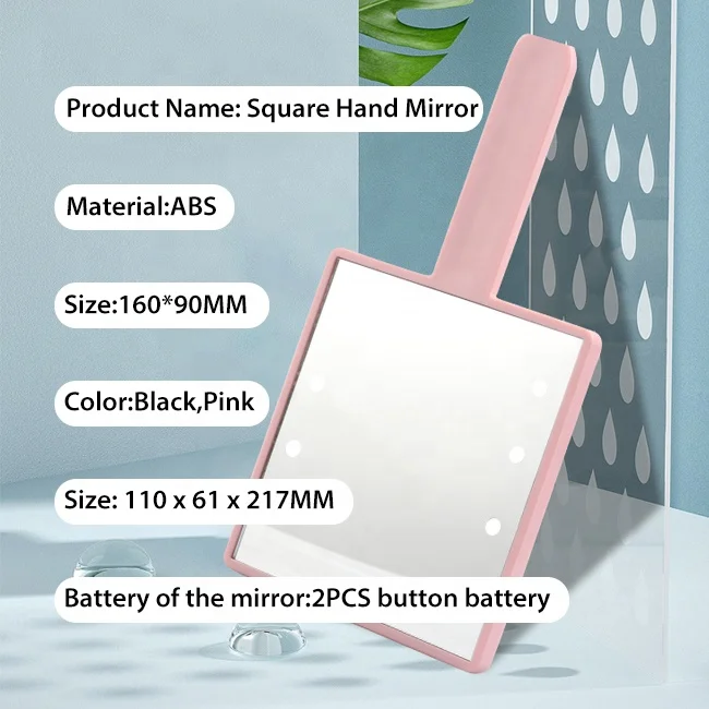 New Design Mini Pocket Hand Held Mirror LED Private Label Makeup Mirror