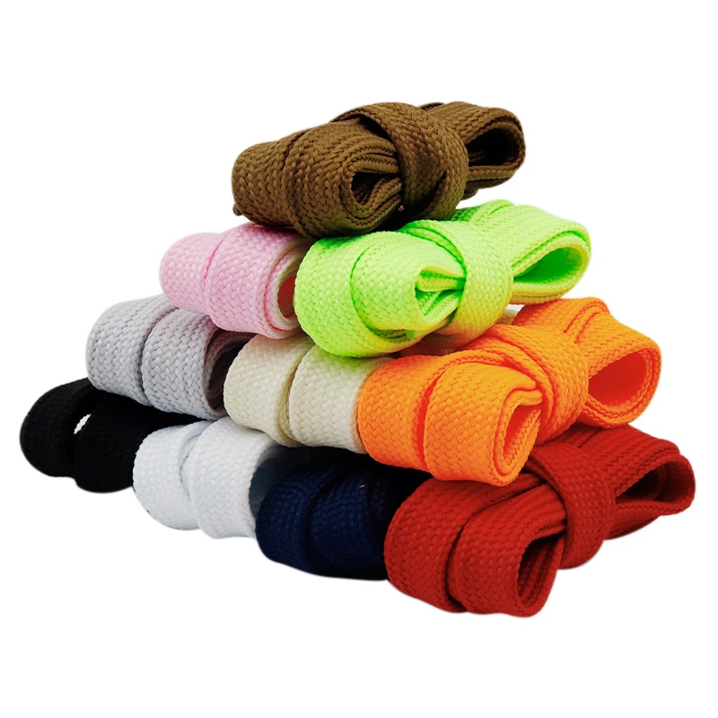 Custom 18mm Double Layer Thick unbreakable shoelace flat shoelace af1 shoes white thick shoelace for Sneakers with plastic bag