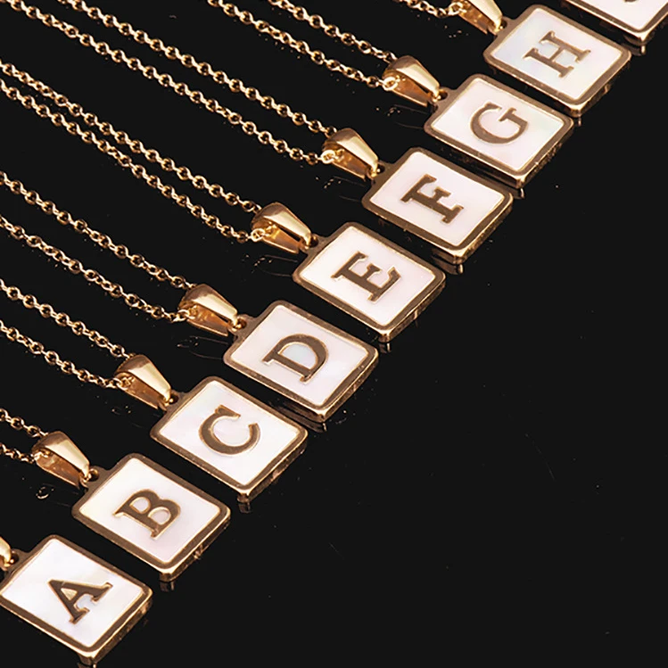 Wholesale Stainless S I Am Enough Personalized Geometric Engrave Word Pendant Water Resistant Gold Plated Square Custom Necklace