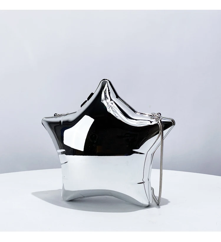 Wholesale Crossbody Transparent Gold Star Shaped Women Acrylic Evening Clutch Bag For Women Metallic Lattice Pattern