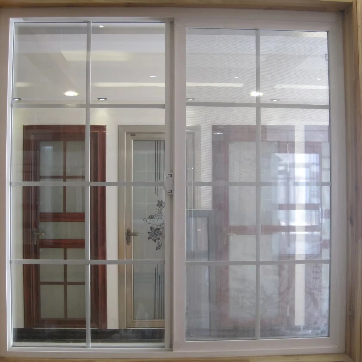 PVC Sliding Window For Home UPVC Sliding Window With Screen Nets design Grids OEM Factory