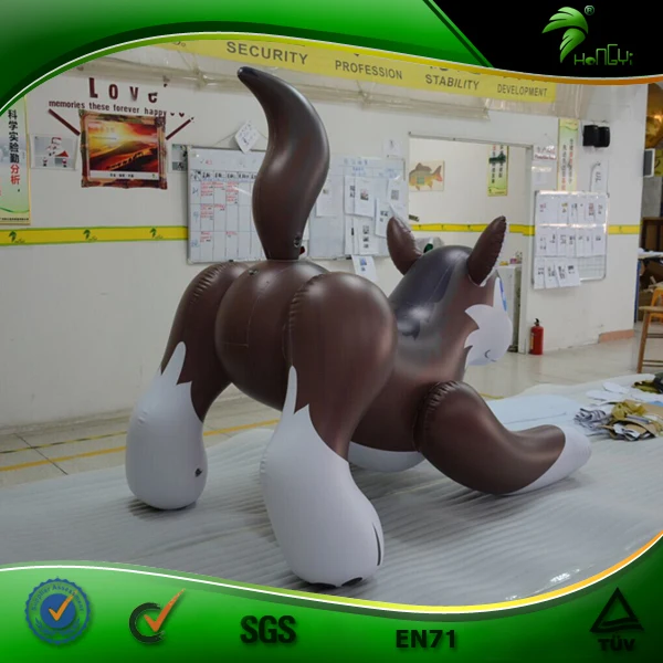 Bouncing Soft Flying Cartoon Inflatable Wolf / Hongyi Custom Made Inflatable Dog Toy