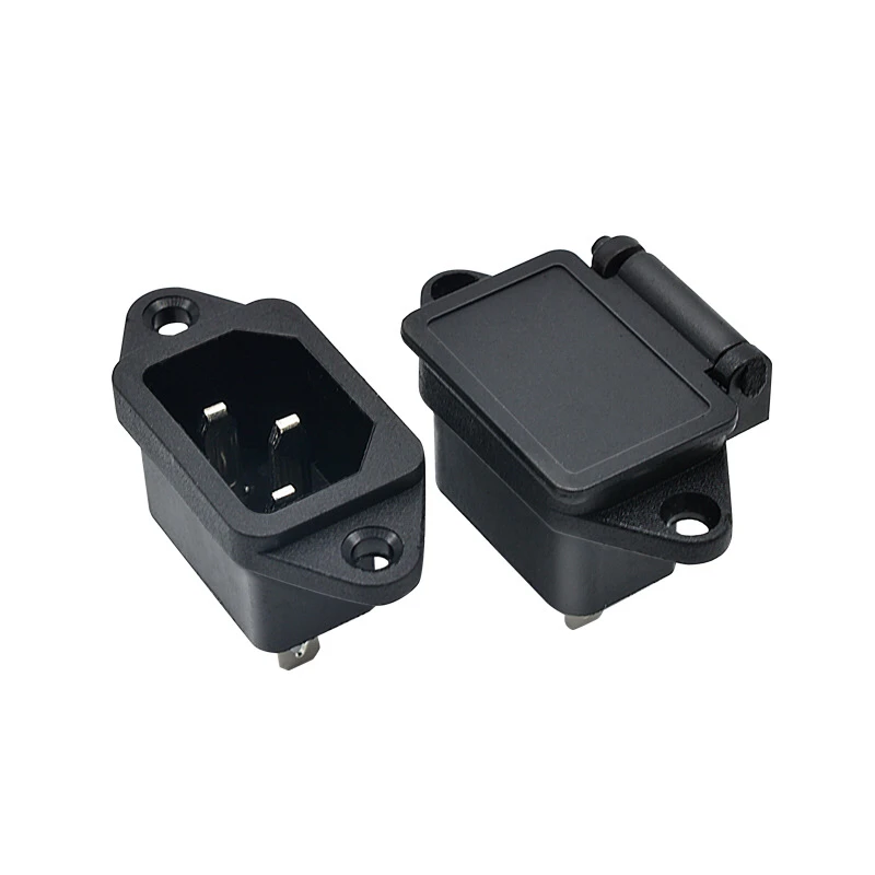 high quality hot sale 3 pins AC inlet c14 din power adapter connector waterproof 3 pin ac connector