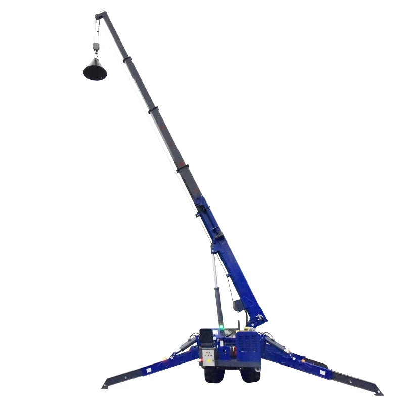 indoor outdoor Mini Portable Crawler crane 1 ton 2 ton 3 ton remote control automatic telescopic boom  Spider Crane price