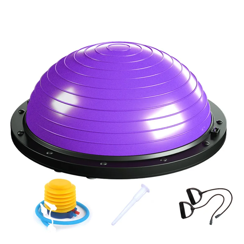  46cm Pilat Clear Anti Burst Yoga Half Massage Tune Up Balance Ball With Air Pump Pilates Fitness Wave