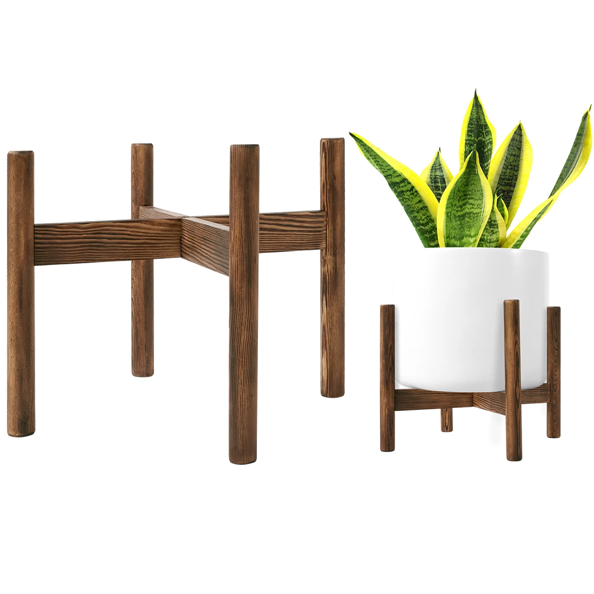 
U.S. Local Delivery Pine Wood Plant Stand Wood Flower Pot Holder (Plant Pot NOT Included) Potted Stand Indoor Display Rack Decor 