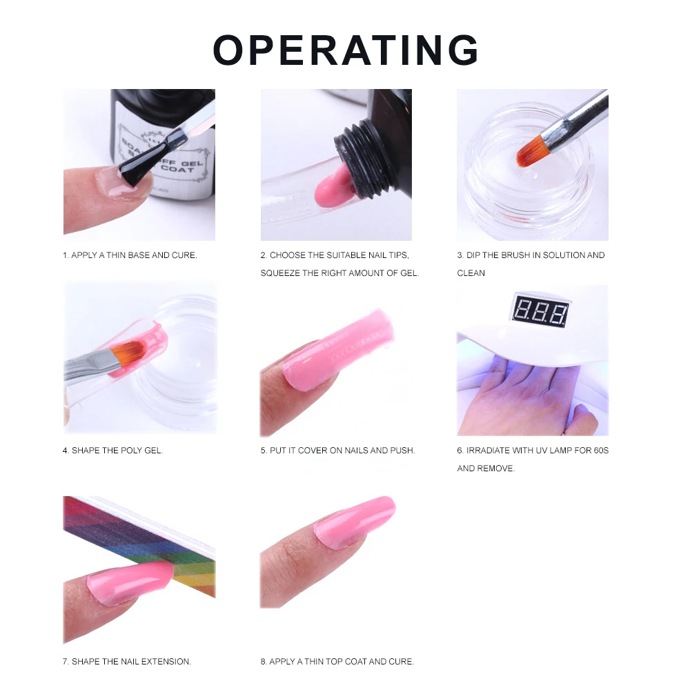 Gs-1 New Arrival Free Samples Custom Quick Lamp Jelly Gel 30ml Nails Polish Extension Full Beauty Acrylic Nail Set Poly Gel Set