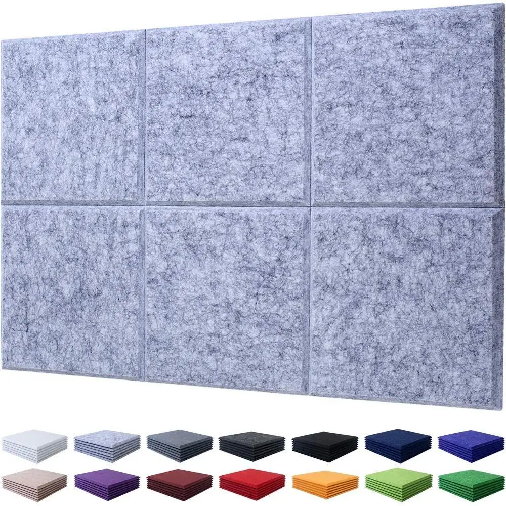 Multiple Colors Beveled Edge Sound Absorber Panels Polyester Sound Proof Padding Acoustic Treatment Panels