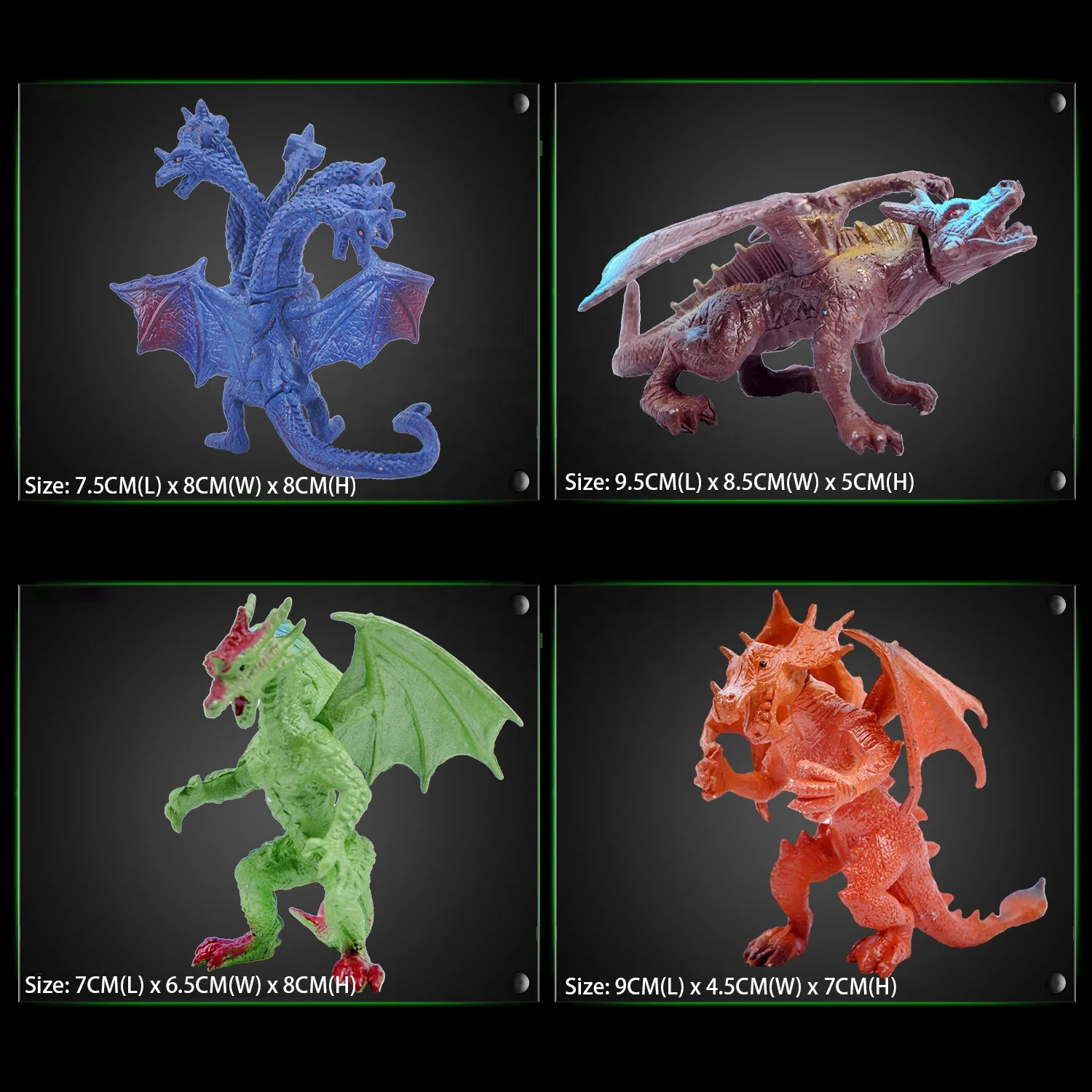 Hot Sale Realistic Dragon Figures 12 Piece Kids Vinyl Plastic Dragon Toys