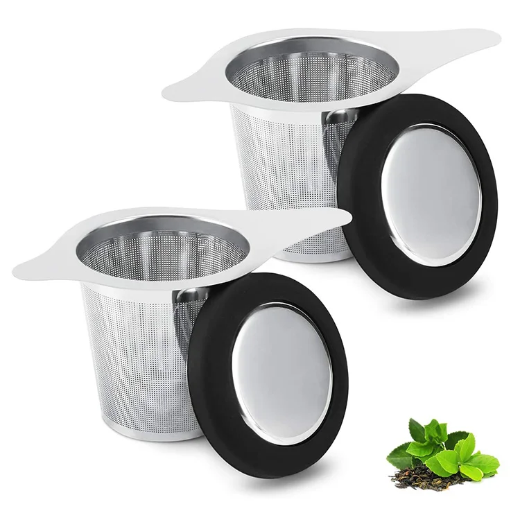 Hensin Wholesale Heat-resistant Teapots Double Handles Stainless Steel Tea Strainer Mesh Tea Infuser for Filter