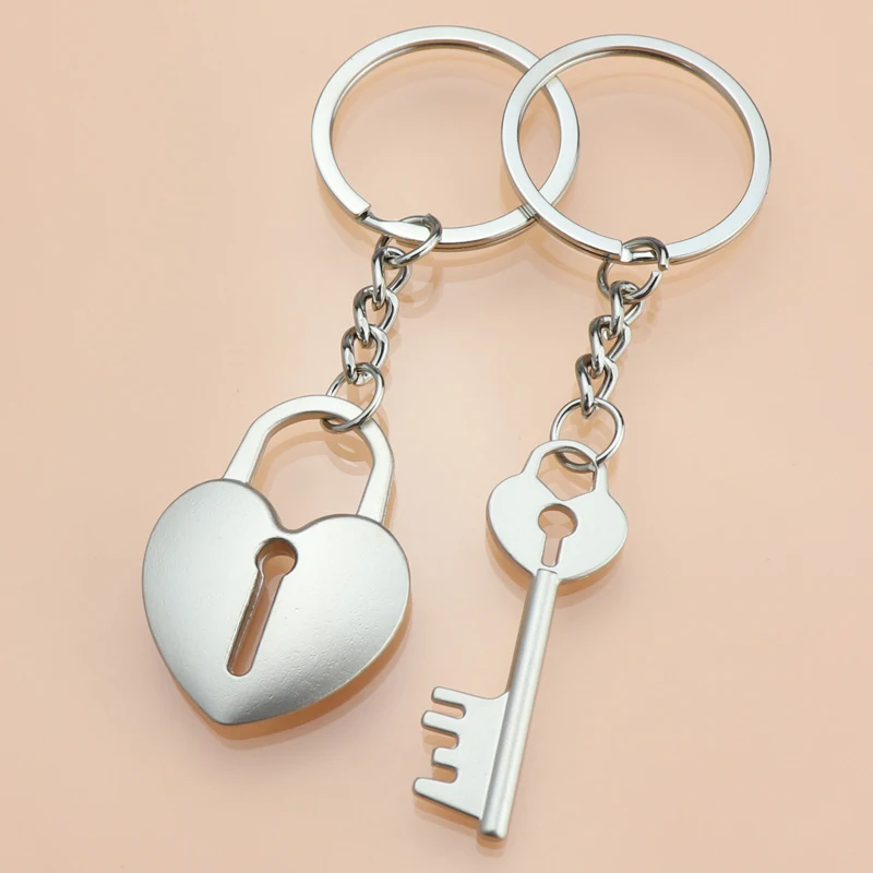Hot Sale Zinc Alloy Silver Plated Lovers Gift Wedding Favors Couple My Heart Keychain Fashion Keyring Key Fob Creative Key Chain