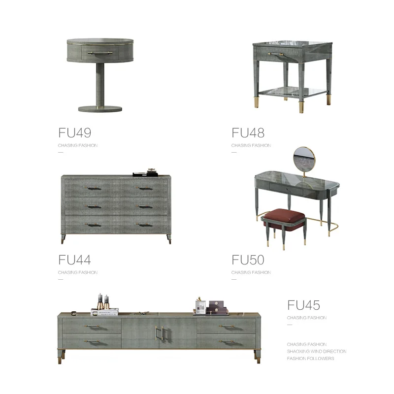 AJJ FU-1 Italian style light luxury furniture set designer style villa whole house custom hotel model room furniture