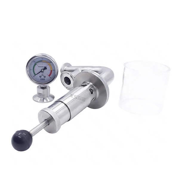 Stainless Steel SS304 Manual Control Safety Exhaust Valve Pressure Gauge for Beer Fermentation Tank