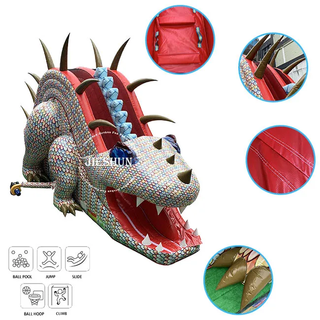 Giant Dinosaur Shape Slide Adults Inflatable Dry Bouncer