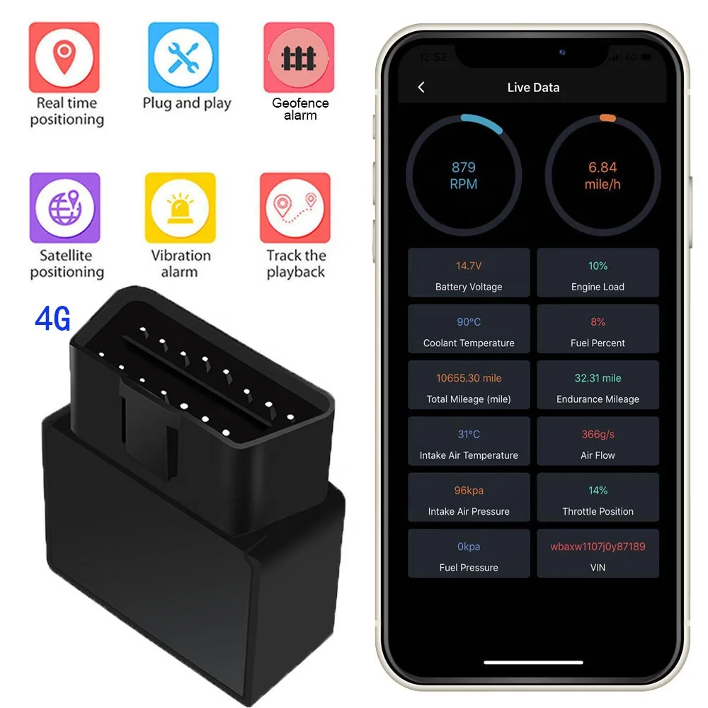 TK star TK826 Mini 4g obd ii gps tracking diagnostic cars obd2 gps tracker dtc Car Driver Behavier Analysis  gps fuel oil