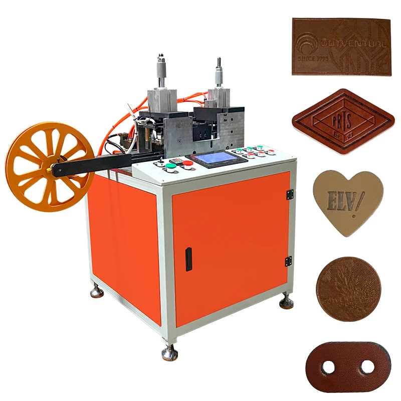 Label embossing leather labeling machine
