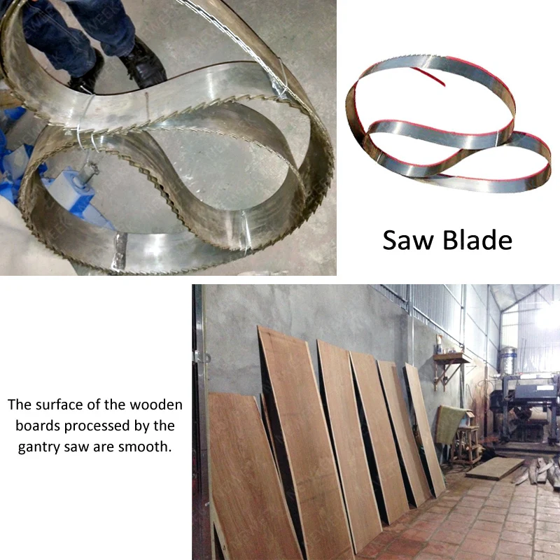 Neweek Woodworking gas/diesel/electric Wood cutting machines portable wheels trailer sawmill horizontal bandsaw sawmill