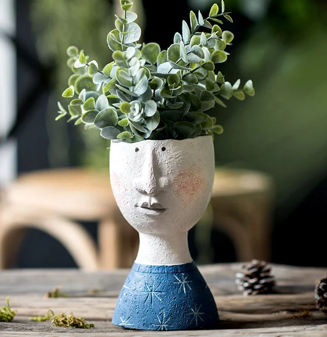 Счастье домашнее искусство портрет скульптура Смола сушеные цветы вазы