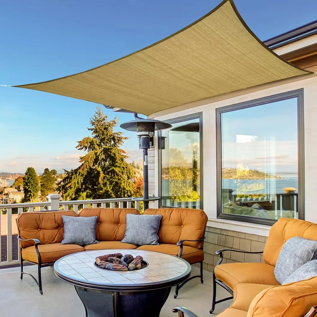 SanJian Custom 100% HDPE Balcony Car Park Swimming Pool Rectangular Sun Sail Shade Waterproof