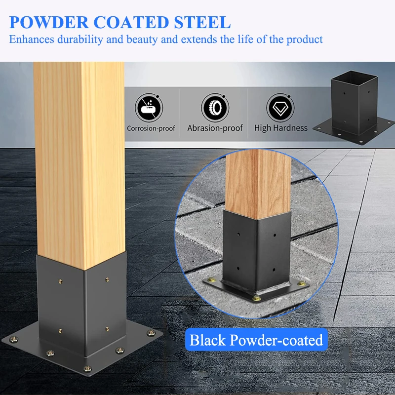 Stainless Steel Metal 3 Way Triangle Corner Outdoor Aluminium Pergola Brackets for Wood Beams Gazebo