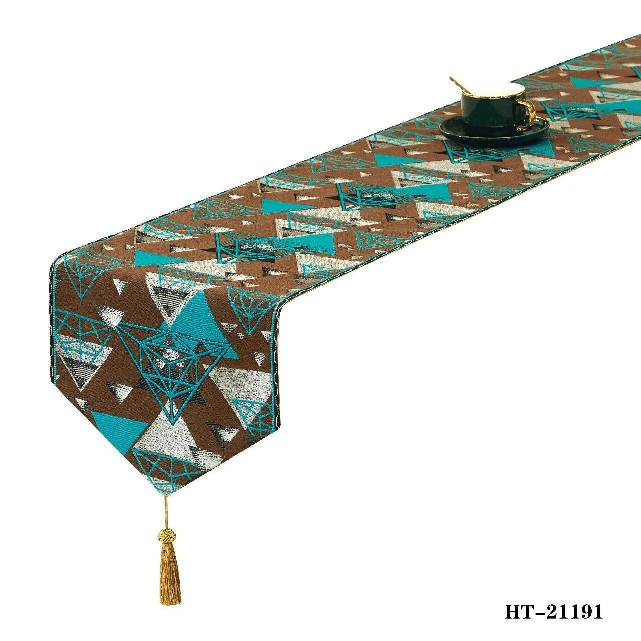 Luxury Jacquard Table Runner Woven Wedding Decoration