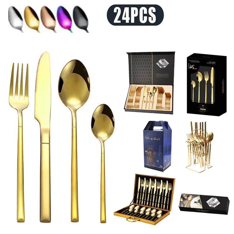 Hot Sales Stainless Steel Wedding Fork Spoon and Knife Set Bamboo Handle Stainless Steel Cutlery