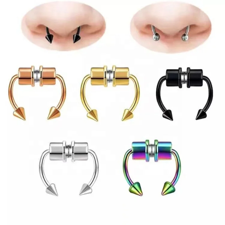 2024 Nose Ring Alloy Nose Piercing Hoop Septum Rings For Women Fashion Body Jewelry Gifts Magnetic