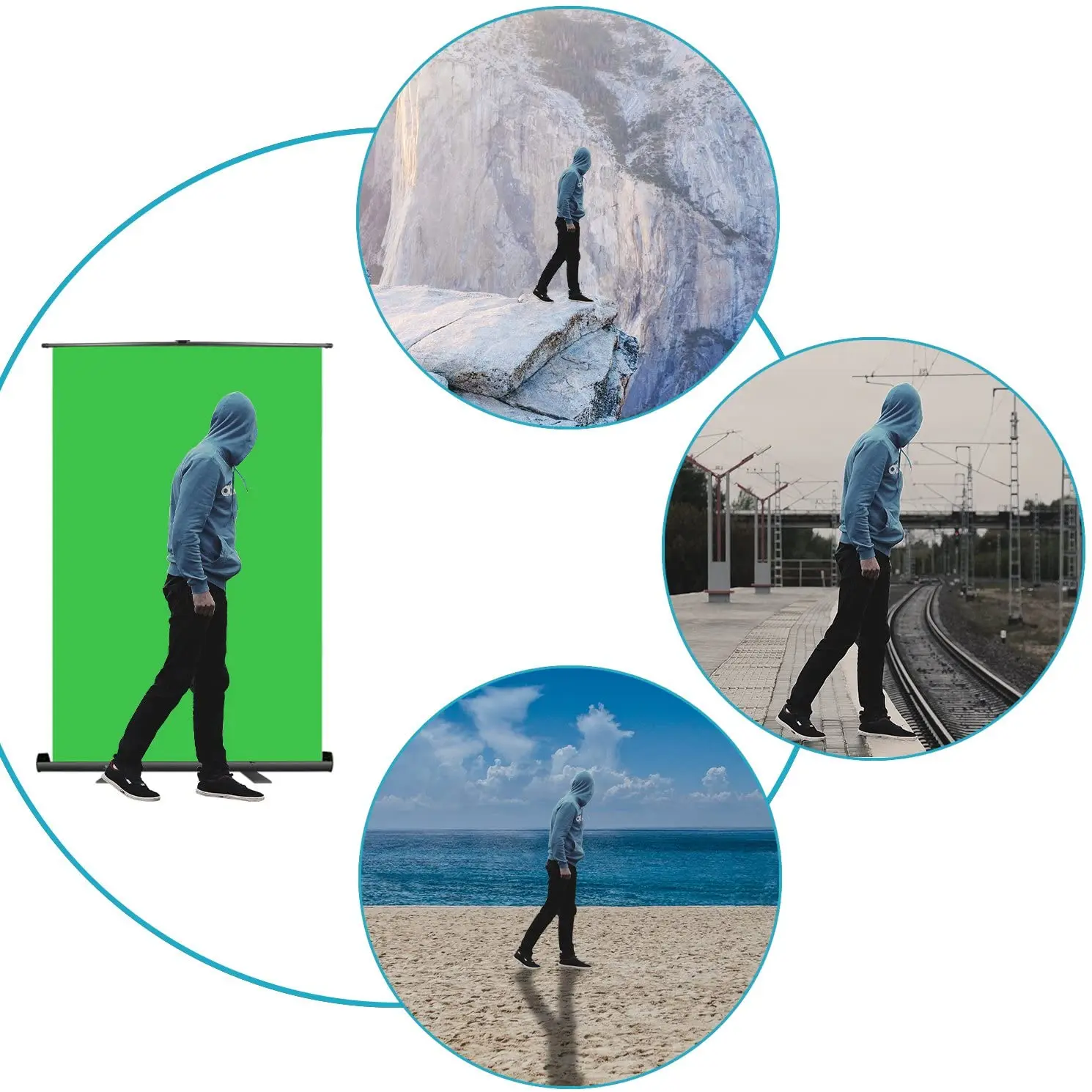 58.3x78.7inches portable Green Screen backdrop With rapid background screen