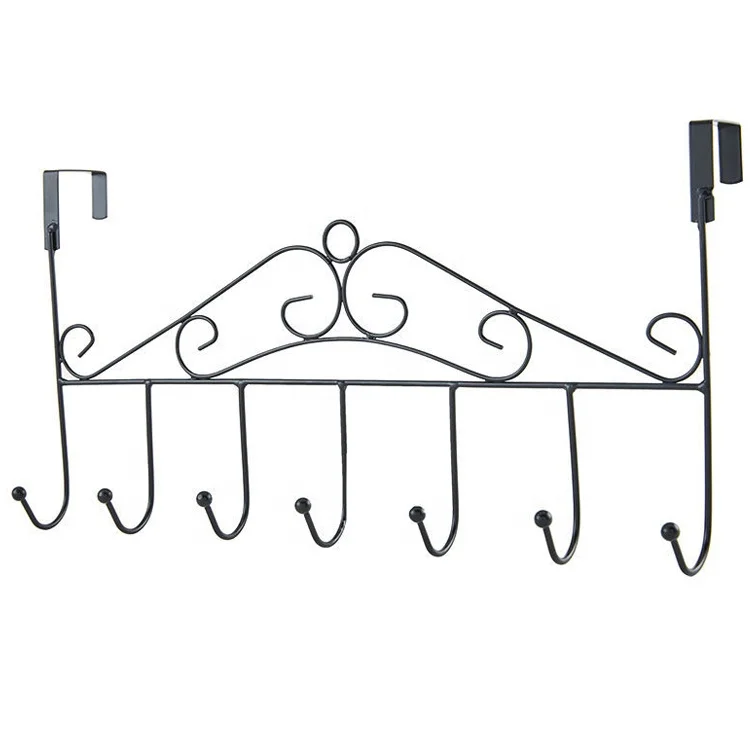 Factory Cheap Black Colors 7 Hanging Hooks Over the Door Hook Organizer