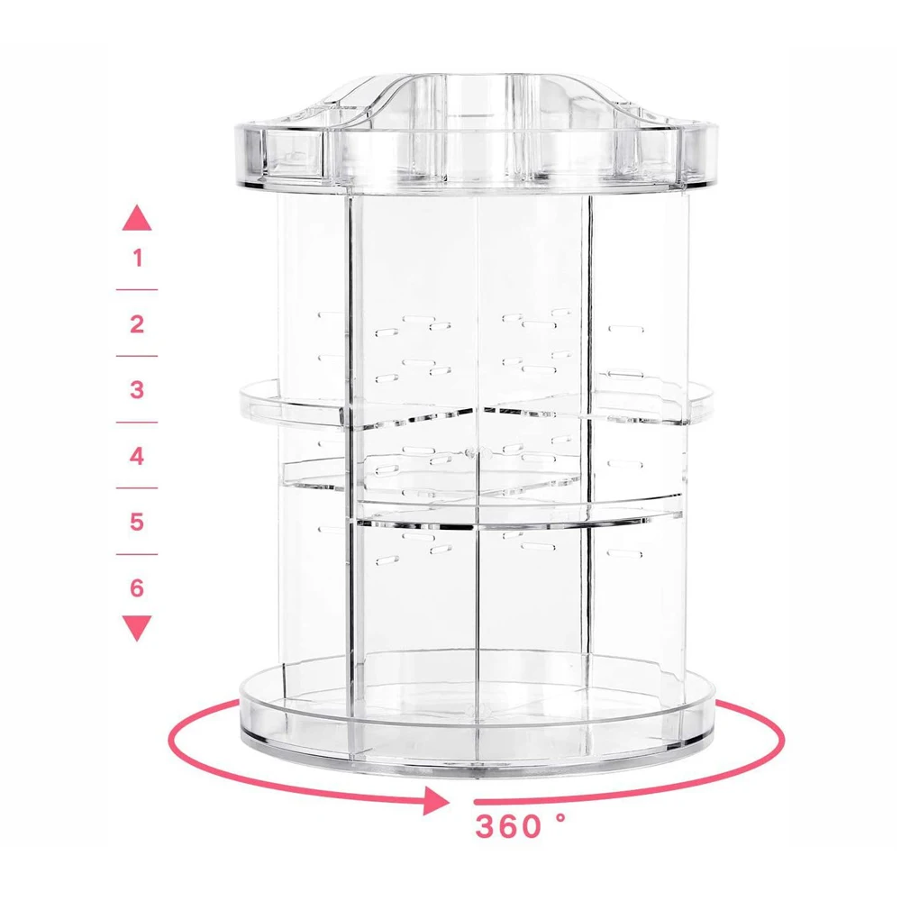 Cosmetic Storage Box 360 Rotating Makeup Organizer Lipstick Makeup Brush Holder