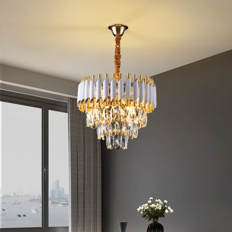 Wholesale Noric K9 Crystal White Pendant Lighting for Wedding Decoration Crystal Chandelier