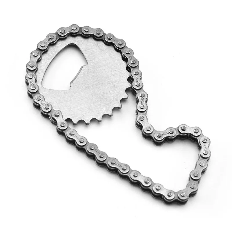 Novelty Personalized Custom Bike Chain Stainless Steel Bottle Beer Opener with Laser Engraving Logo