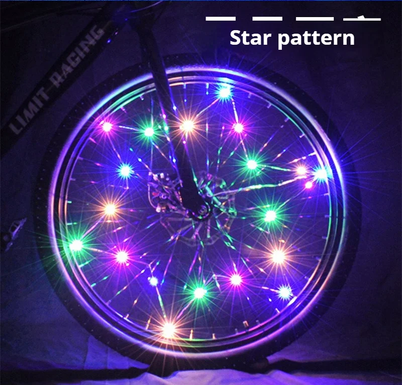 High Light Bike Wheel Lamps colorful waterproof Cycling Decoration Tire Strip Light LED with String Light