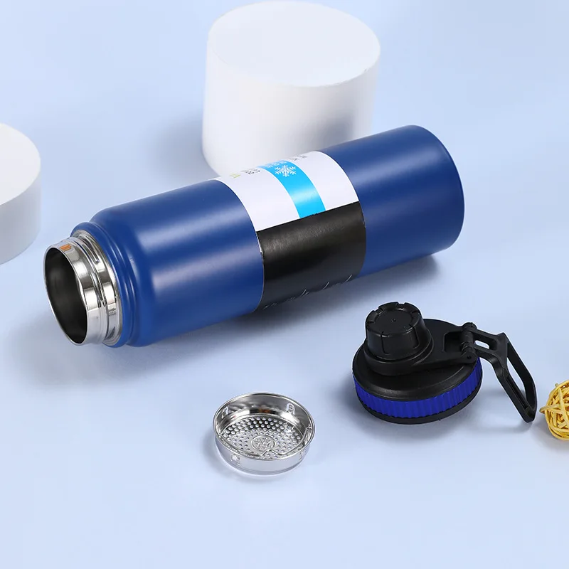 Hot Sell 0.6L 0.8L 1L Double Wall Stainless Steel Vacuum Insulated Leak Proof Thermos Water Bottles with Tea Filter  Custom Logo